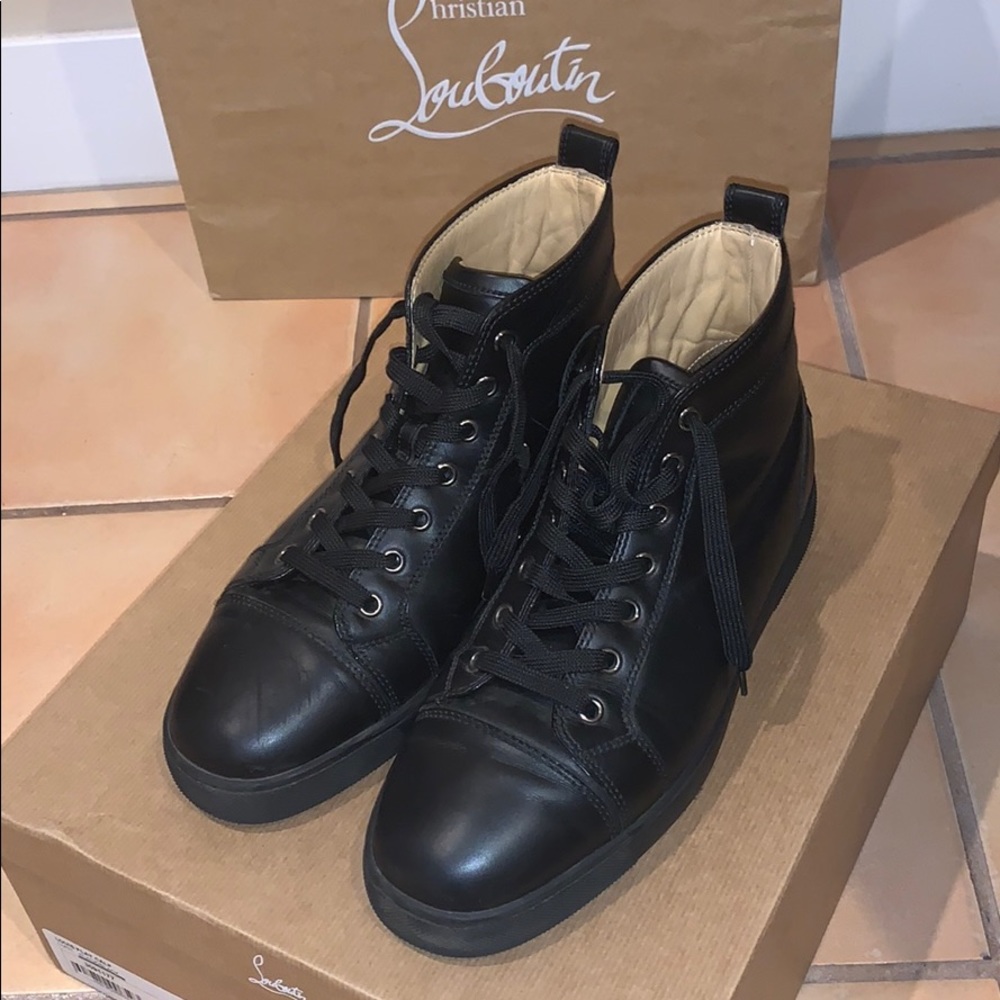 Christian Louboutin Louis Flat Calf Black Sneakers